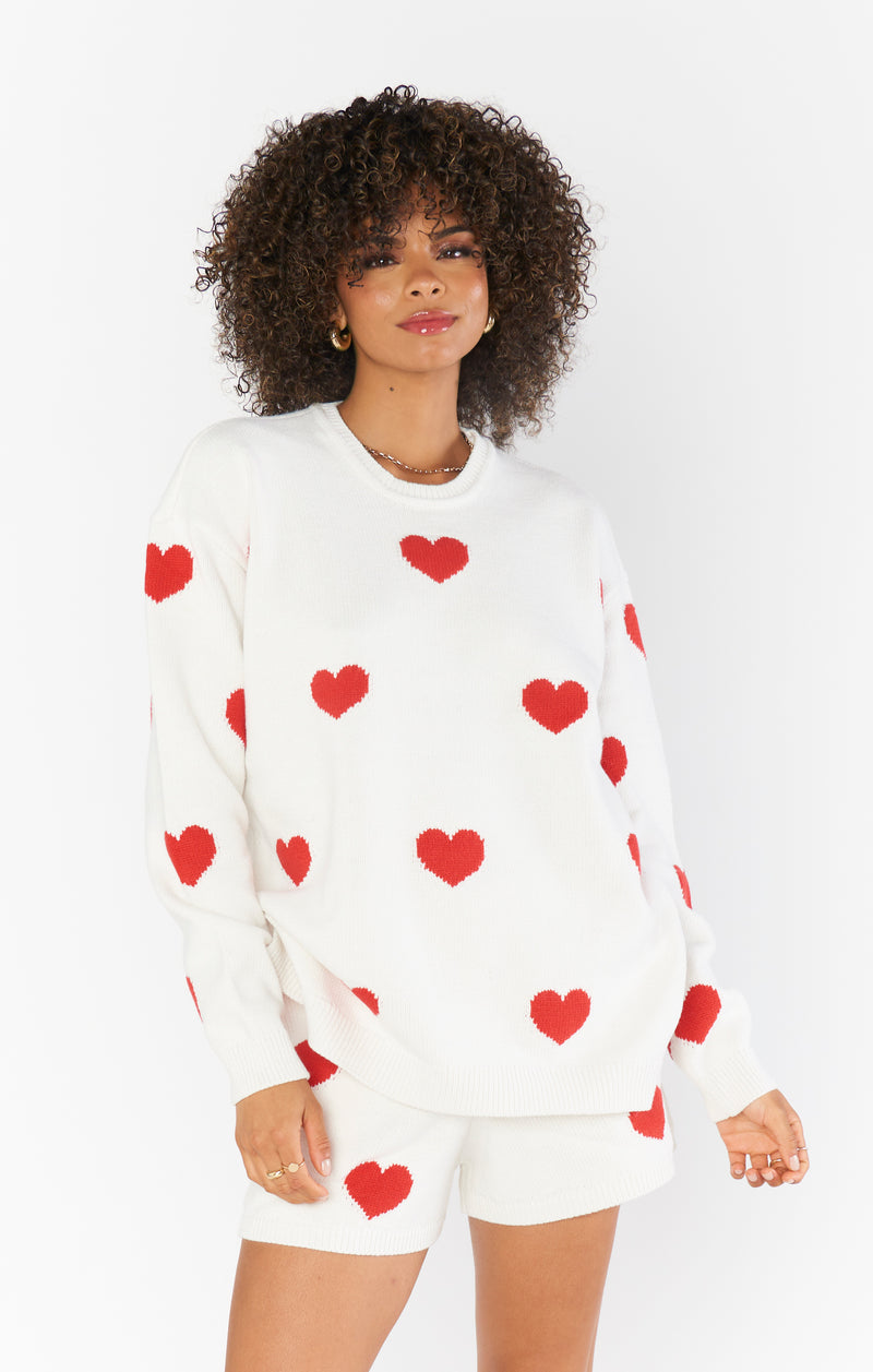 show me your mumu: go to sweater-tossed heart knit red