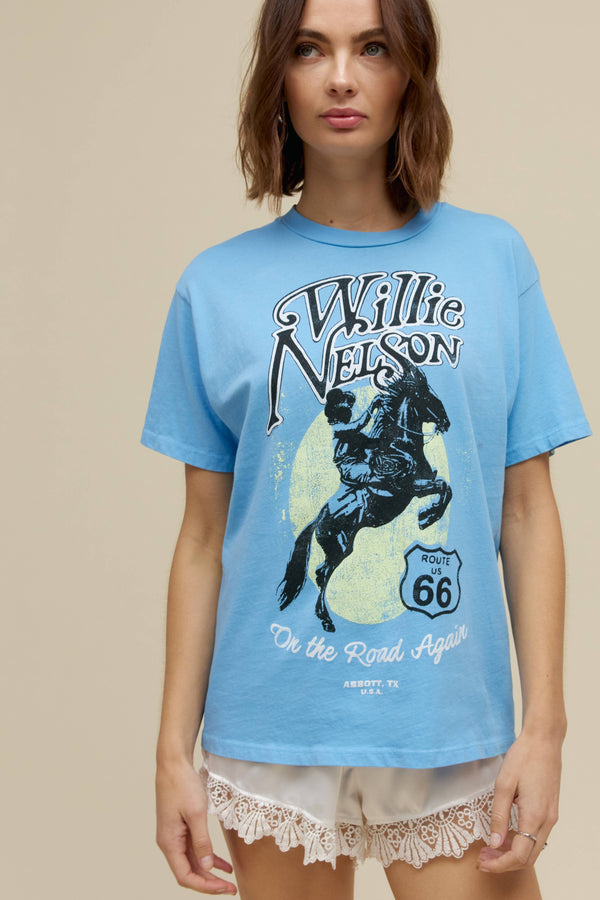 daydreamer: willie nelson route 66 weekend tour tee-vintage blue