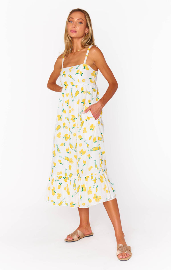 show me your mumu: summer fling midi dress-limoncello embroidery