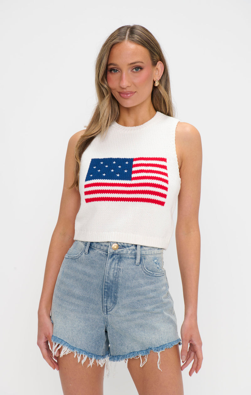 show me your mumu: milo tank-flag knit