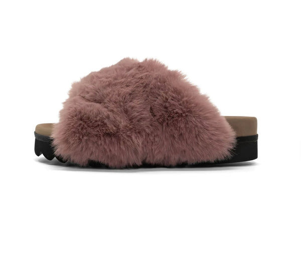 roam: cloud slippers-rose faux fur