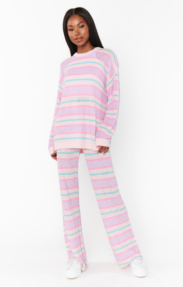 show me your mumu: feel good sweater-cotton candy stripe knit