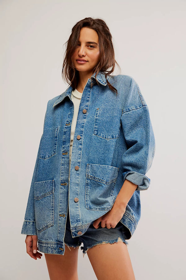 free people: avery denim jacket-got the blues