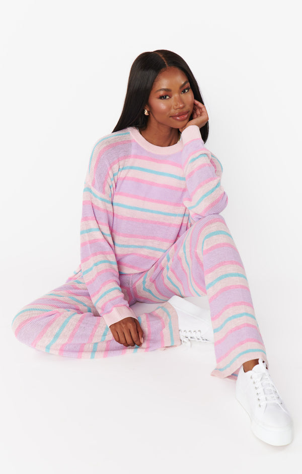 show me your mumu: feel good sweater-cotton candy stripe knit