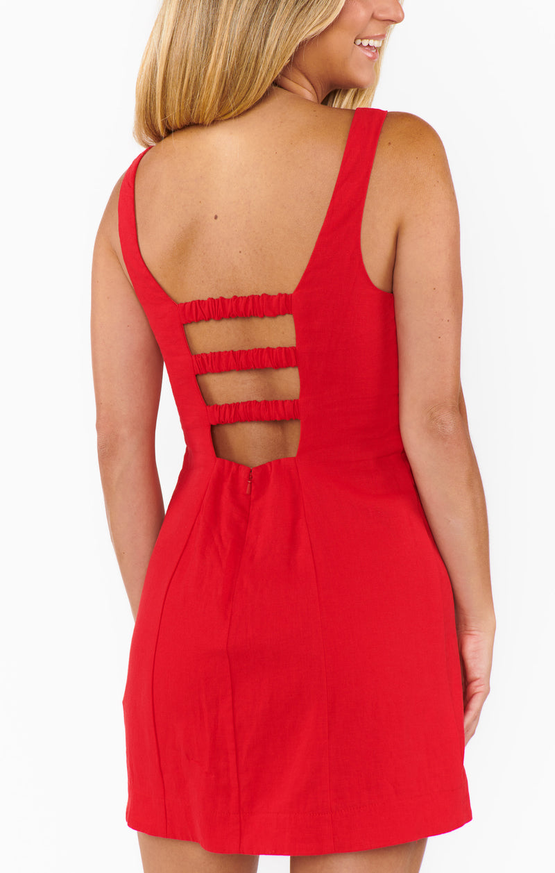 show me your mumu: steph mini dress-red linen