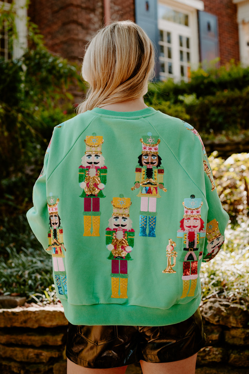 queen of sparkles: green nutcracker band sweatshirt