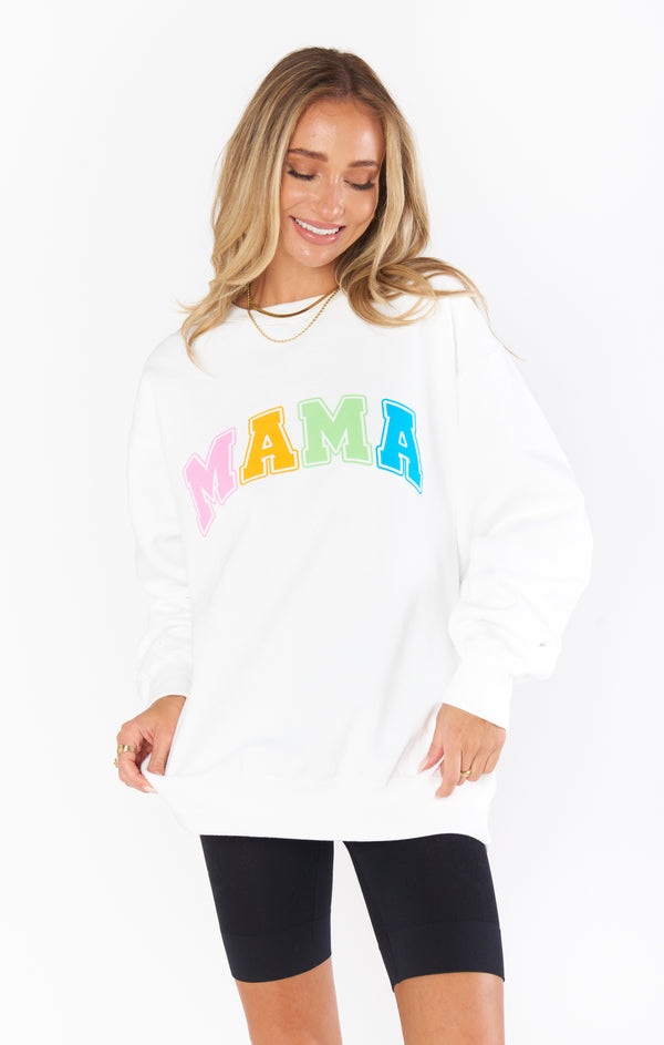 show me your mumu: stanley sweatshirt- multi mama graphic