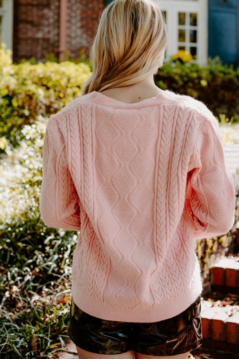 gingerbread dreams cardigan-pink