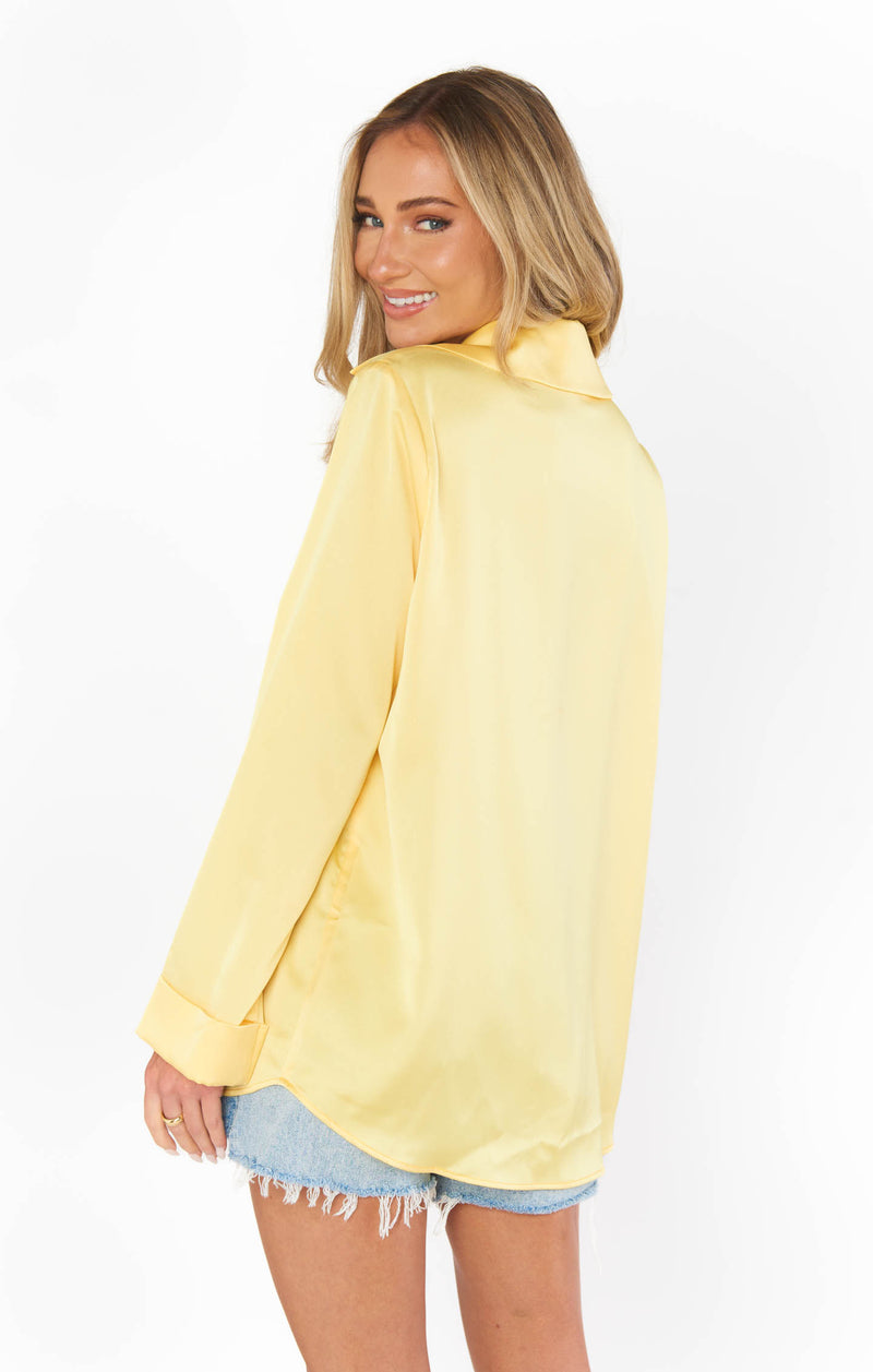 show me your mumu: smith button down-butter yellow satin