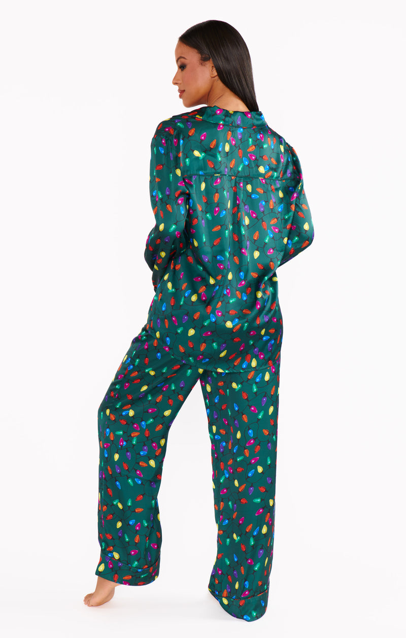 show me your mumu: classic pj set-festive lights silky