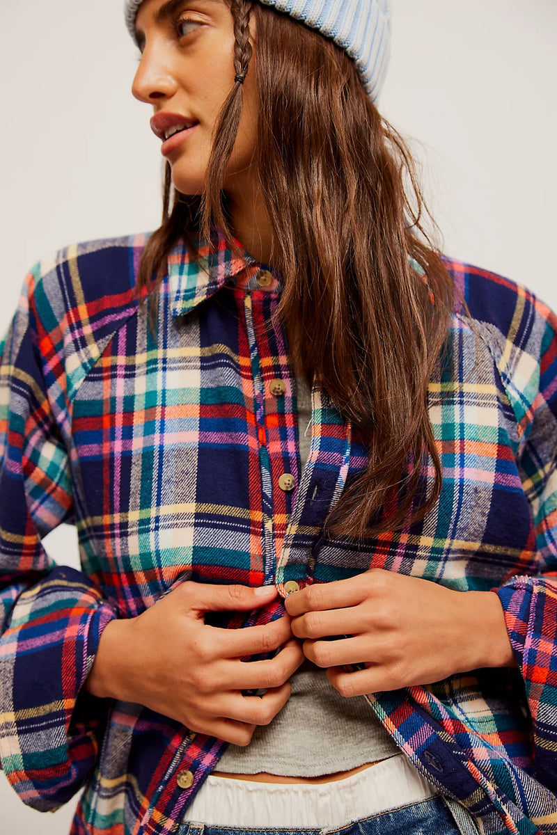 free people: girl meets boys plaid-navy combo