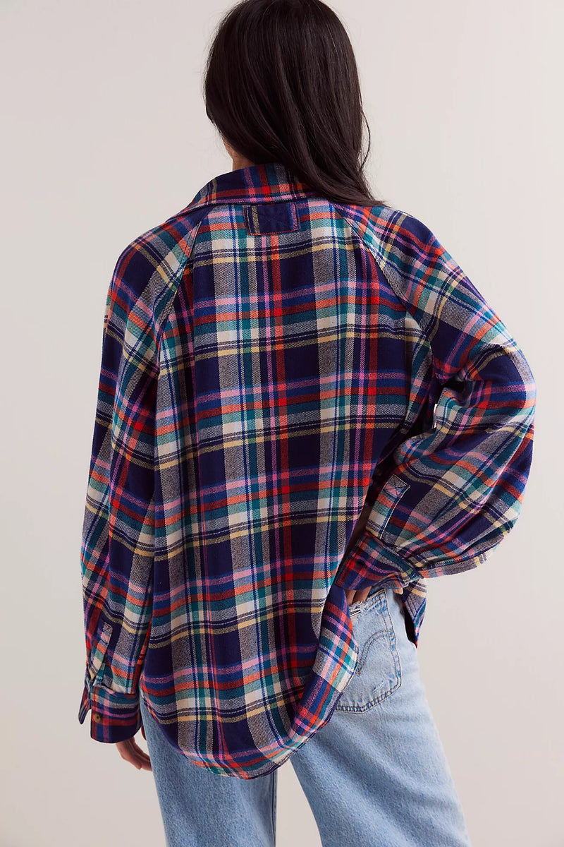 free people: girl meets boys plaid-navy combo