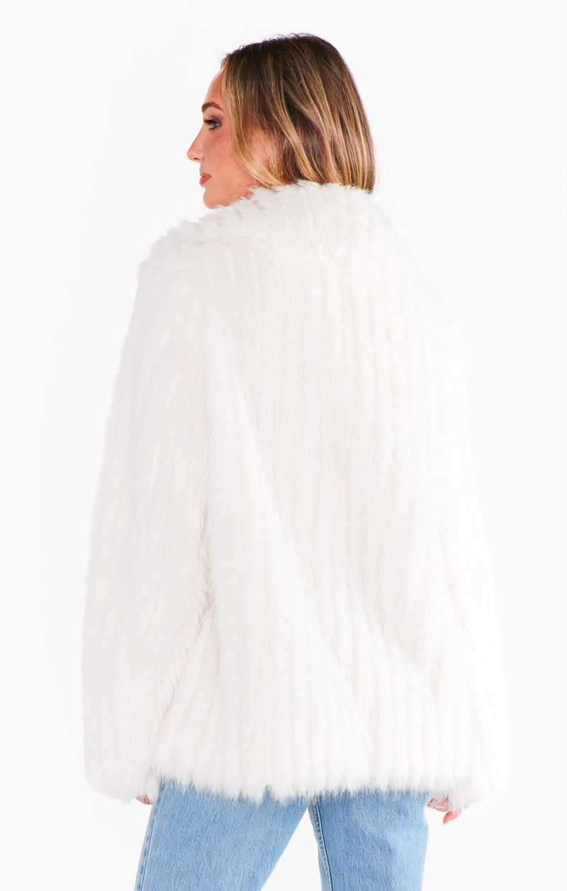 show me your mumu: salt lake fur coat-white faux fur