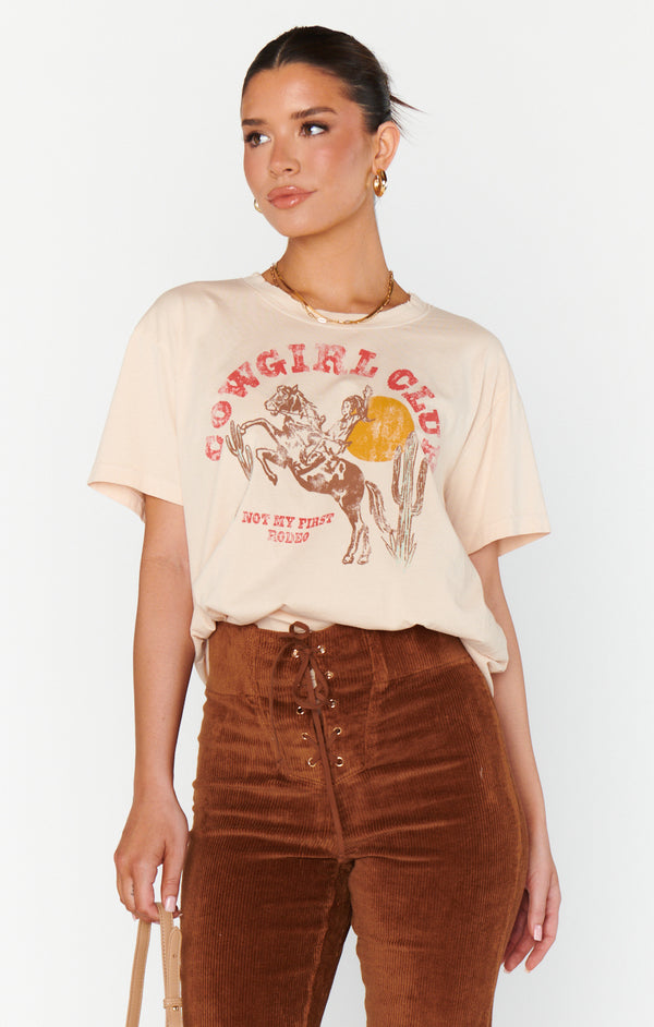 show me your mumu: travis tee-distressed cowgirl graphic