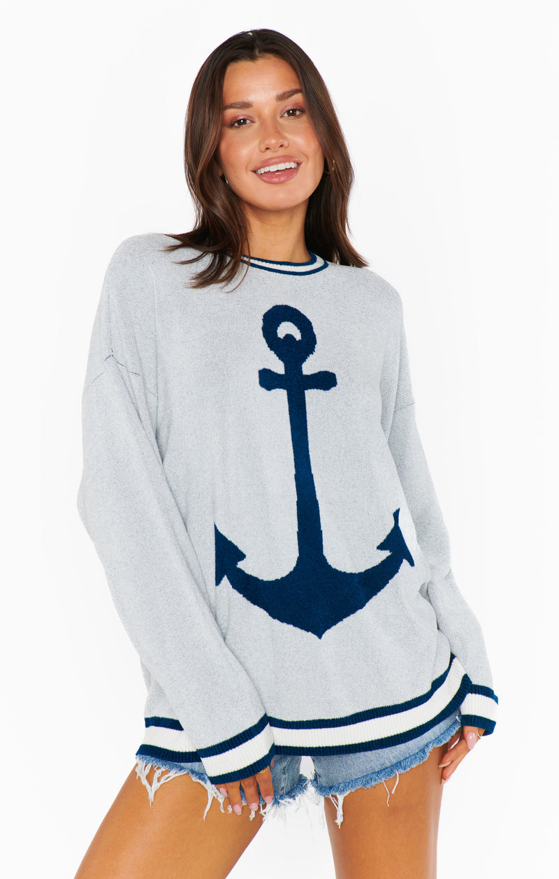 show me your mumu: adventure sweater-anchor graphic knit