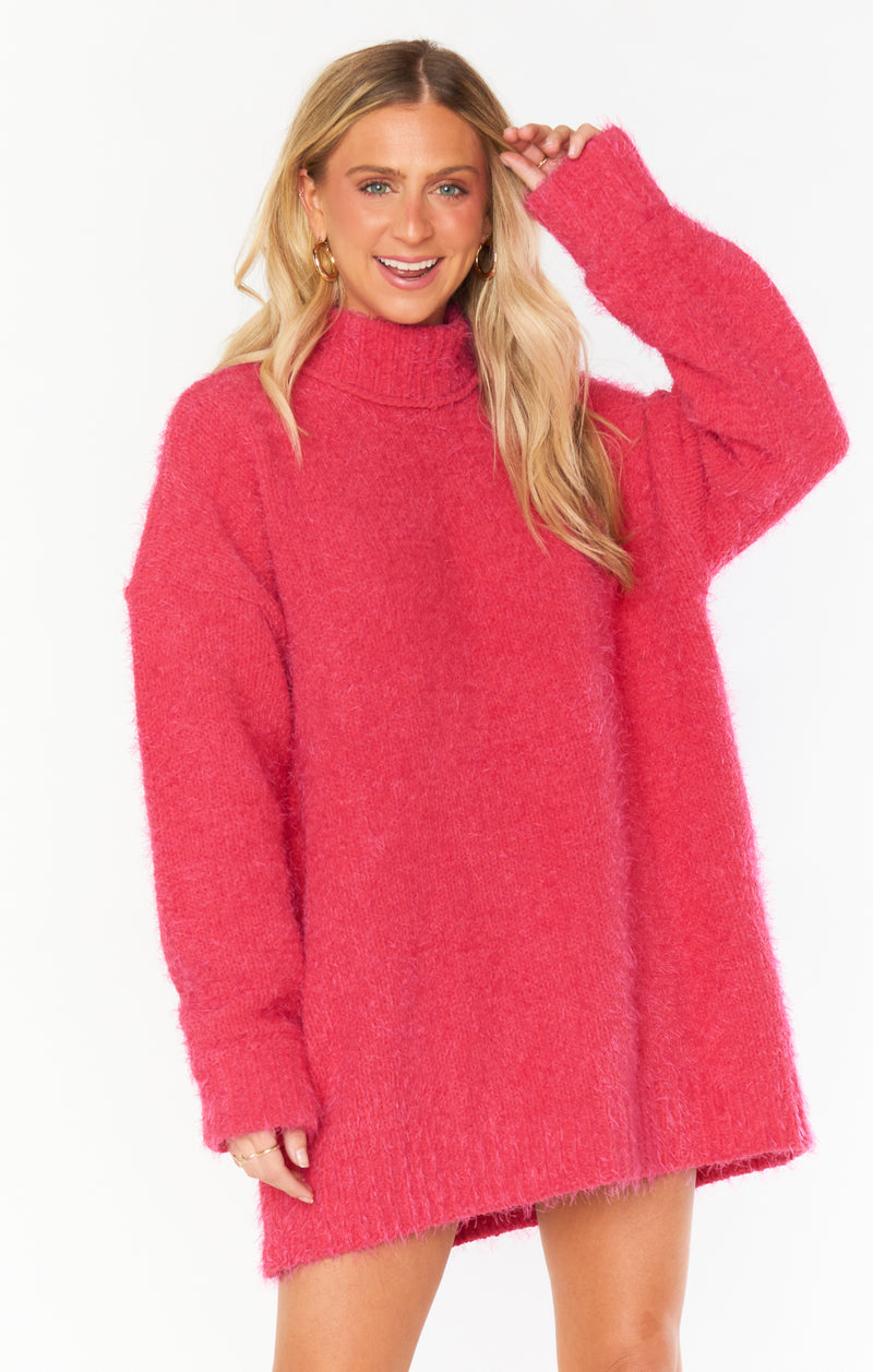 show me your mumu: timmy tunic sweater-pink rose knit