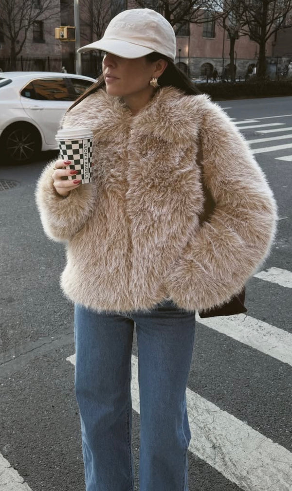 show me your mumu: park city jacket-cedar brown fur