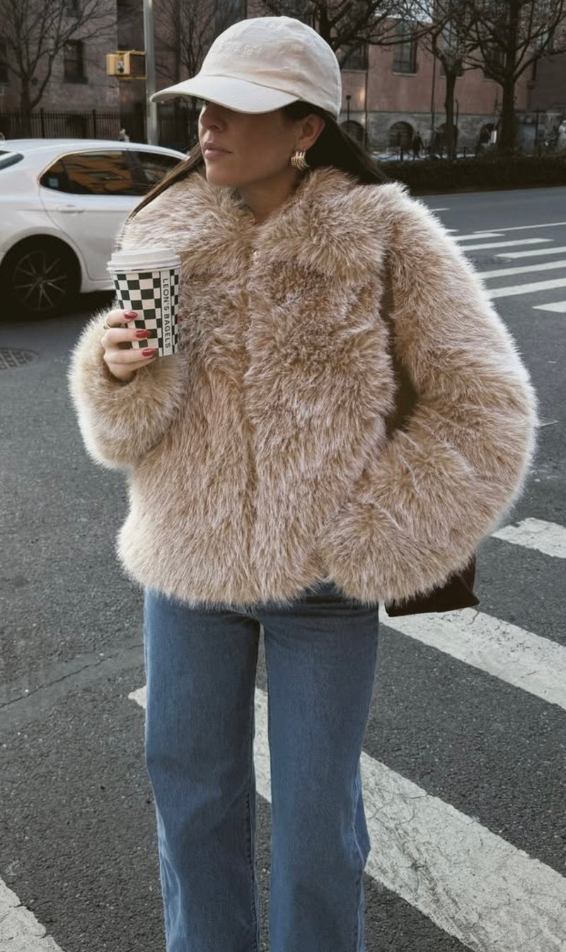 show me your mumu: park city jacket-cedar brown fur