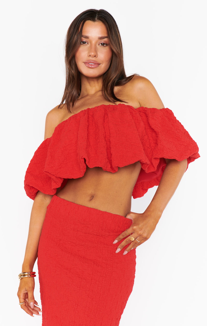 show me your mumu: maria top-red scrunch