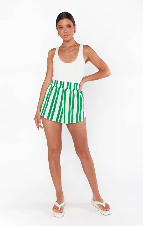 show me your mumu: russell shorts-center court stripe
