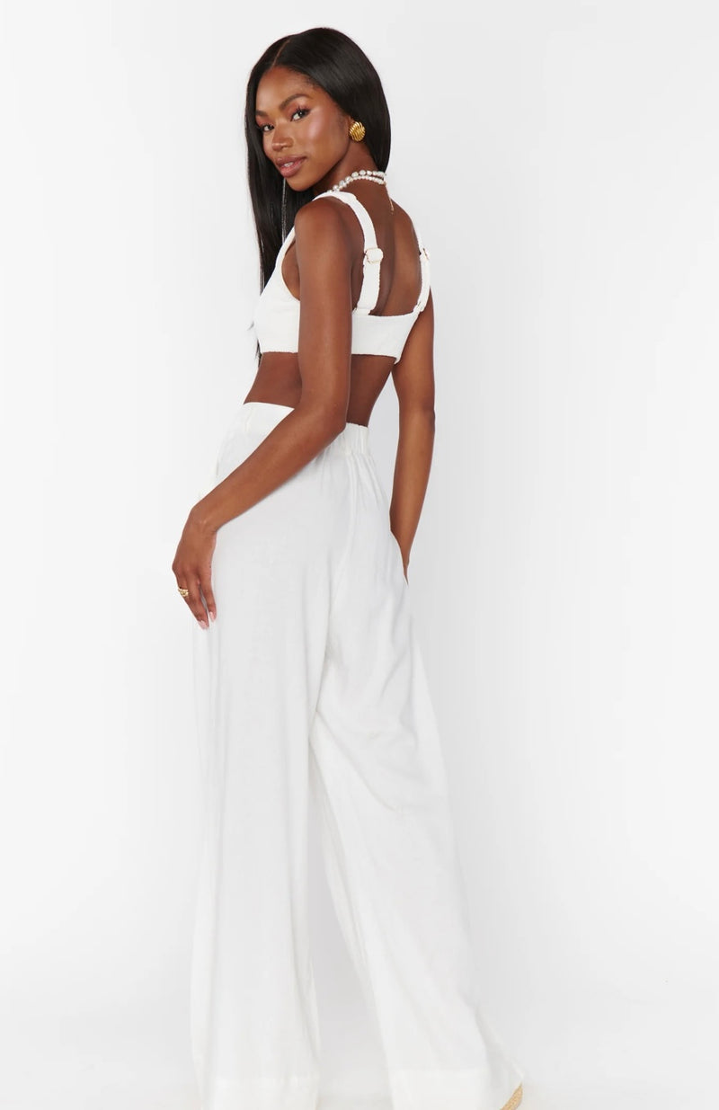 show me your mumu: hayes trouser-white linen