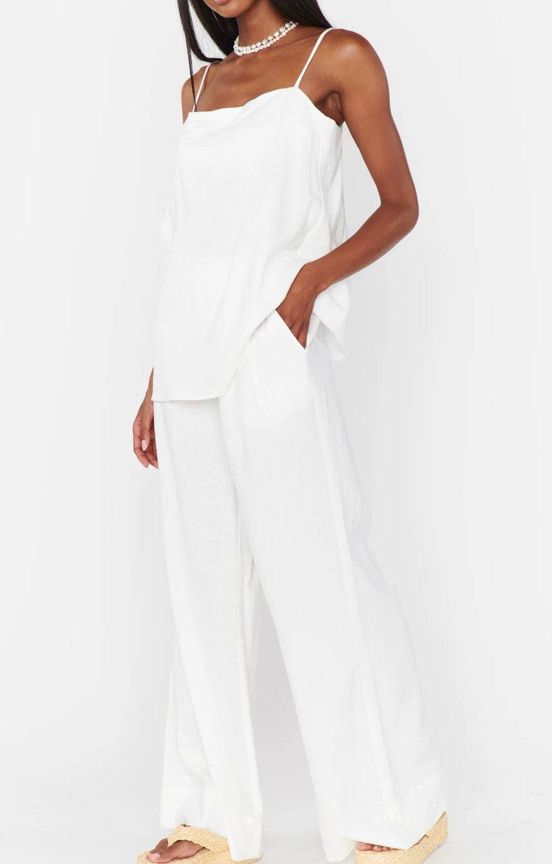 show me your mumu: hayes trouser-white linen