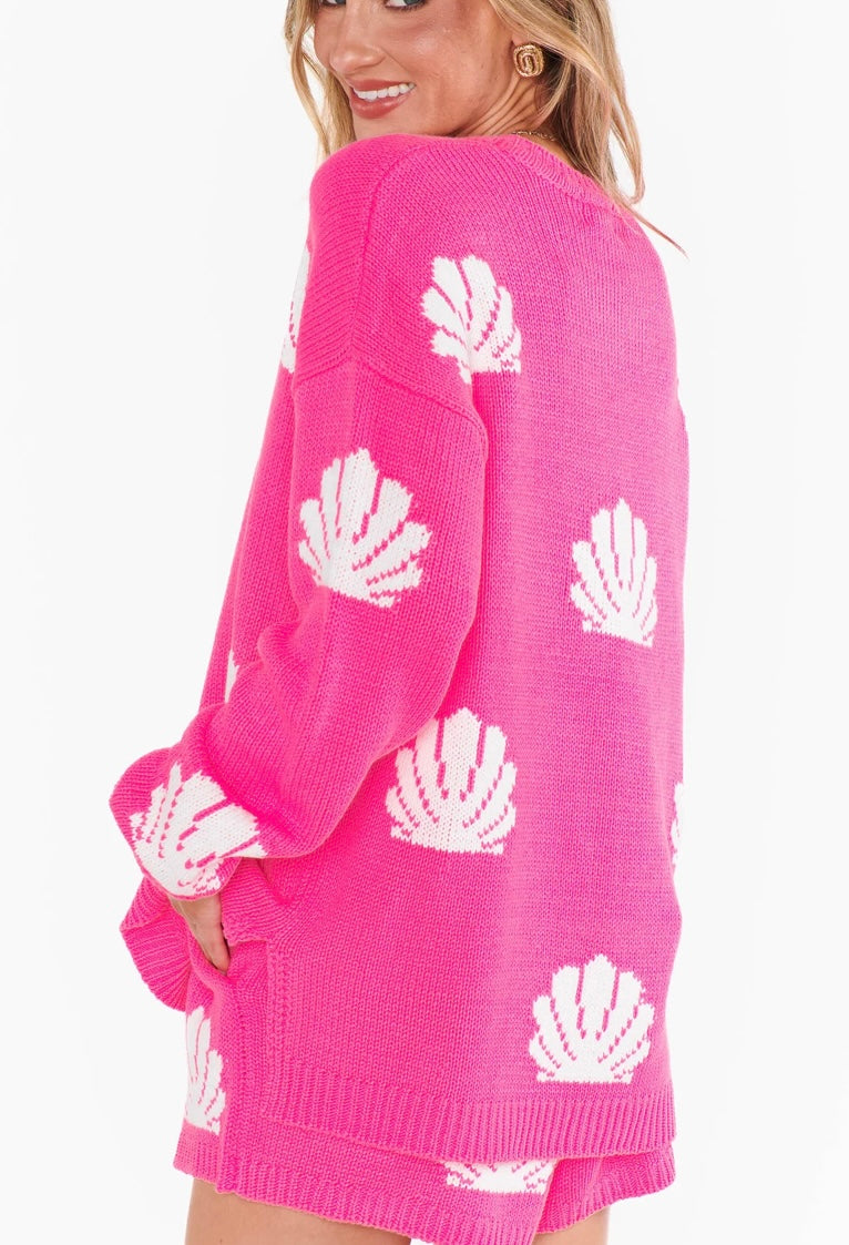 show me your mumu: go to sweater-hot pink shell knit