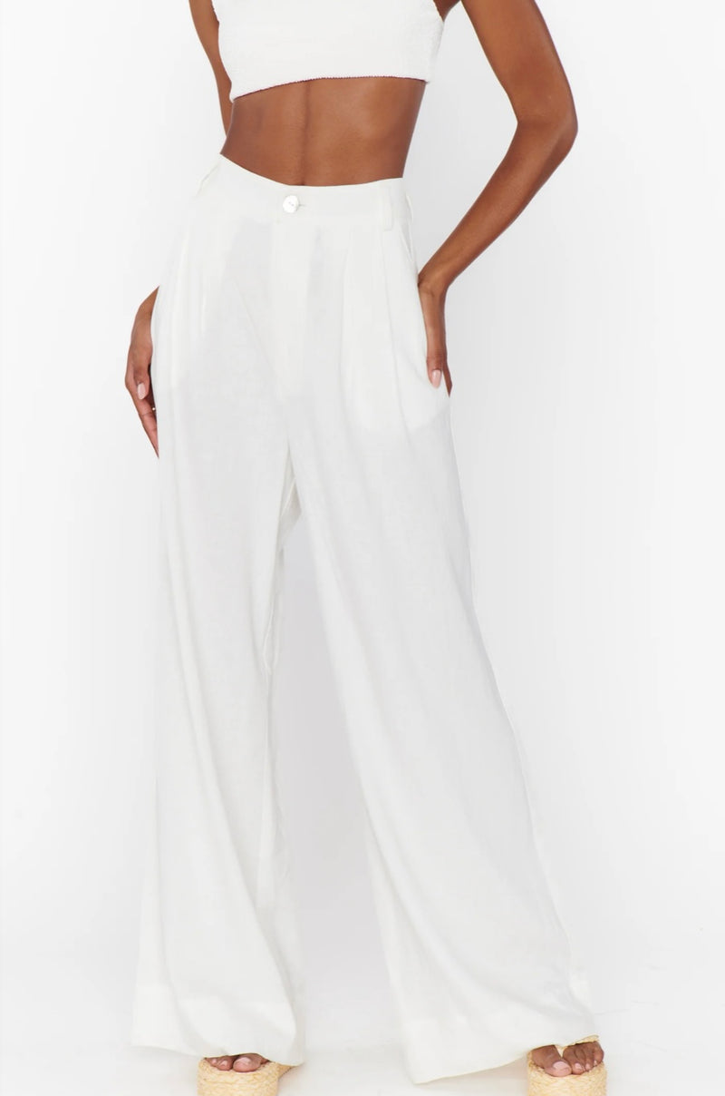 show me your mumu: hayes trouser-white linen