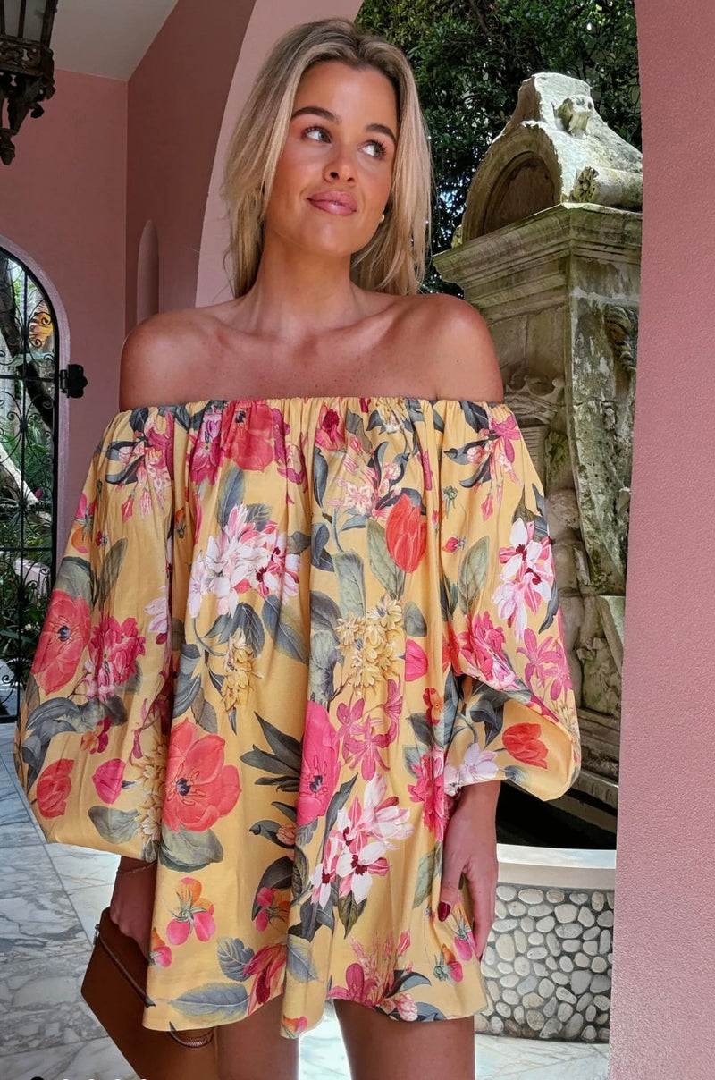 show me your mumu: brenna mini dress-mimosa floral
