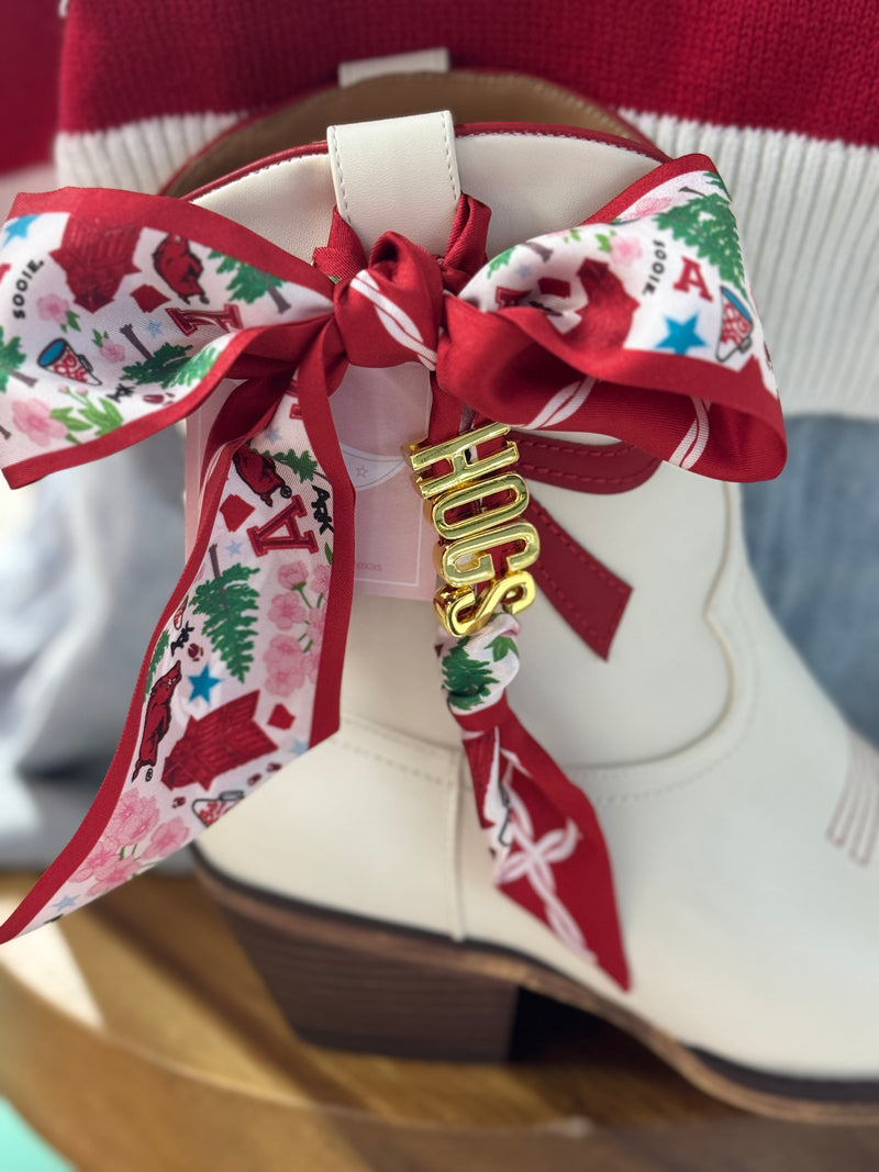 saturday silks: arkansas razorbacks skinny scarf