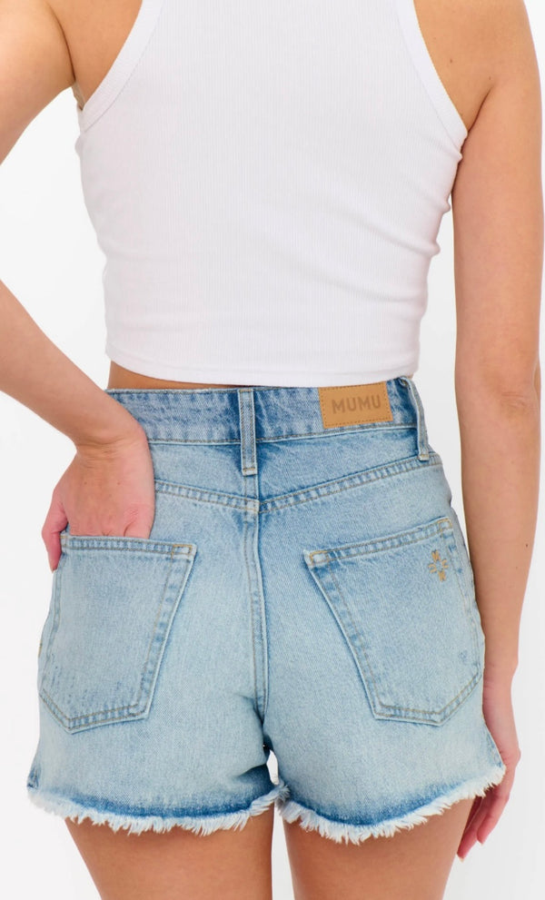 show me your mumu: venice shorts-fountain blue