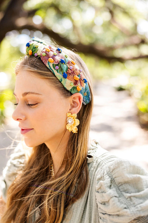 brianna cannon: golden bloom statement earrings