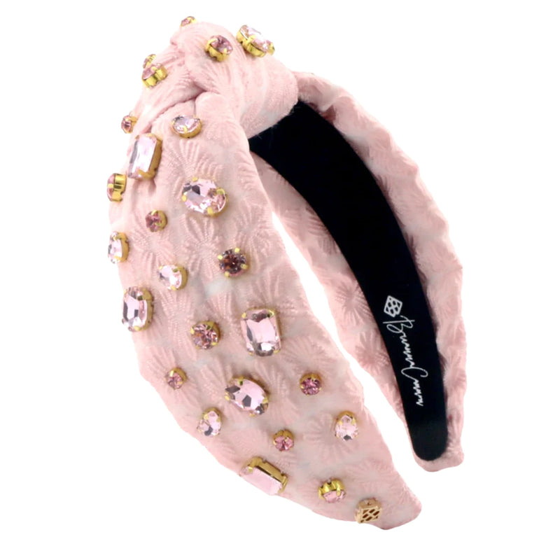 brianna cannon: adult size light pink textured headband with crystals