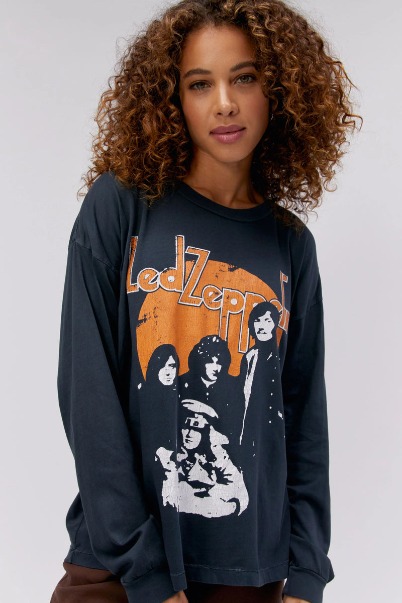 daydreamer: led zeppelin portrait long sleeve tee-vintage black