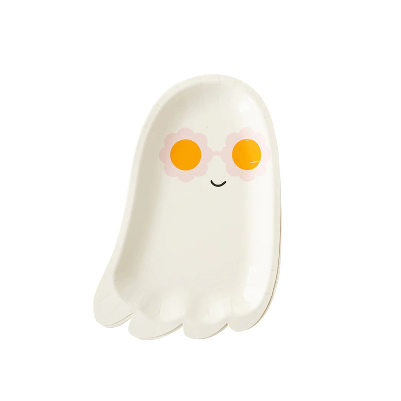hey pumpkin sunny ghost shaped paper plate
