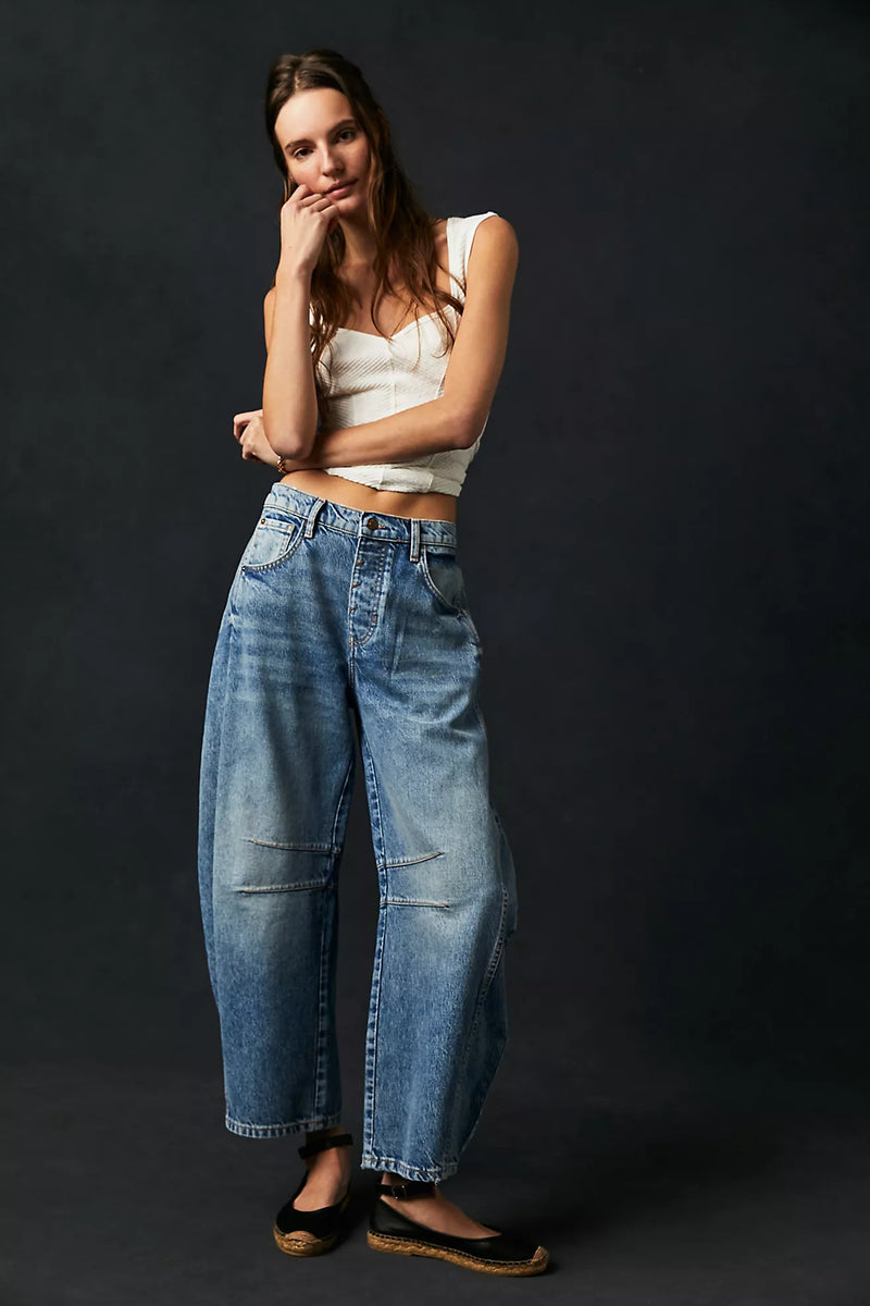 free people: good luck midrise barrel-ultra light beam