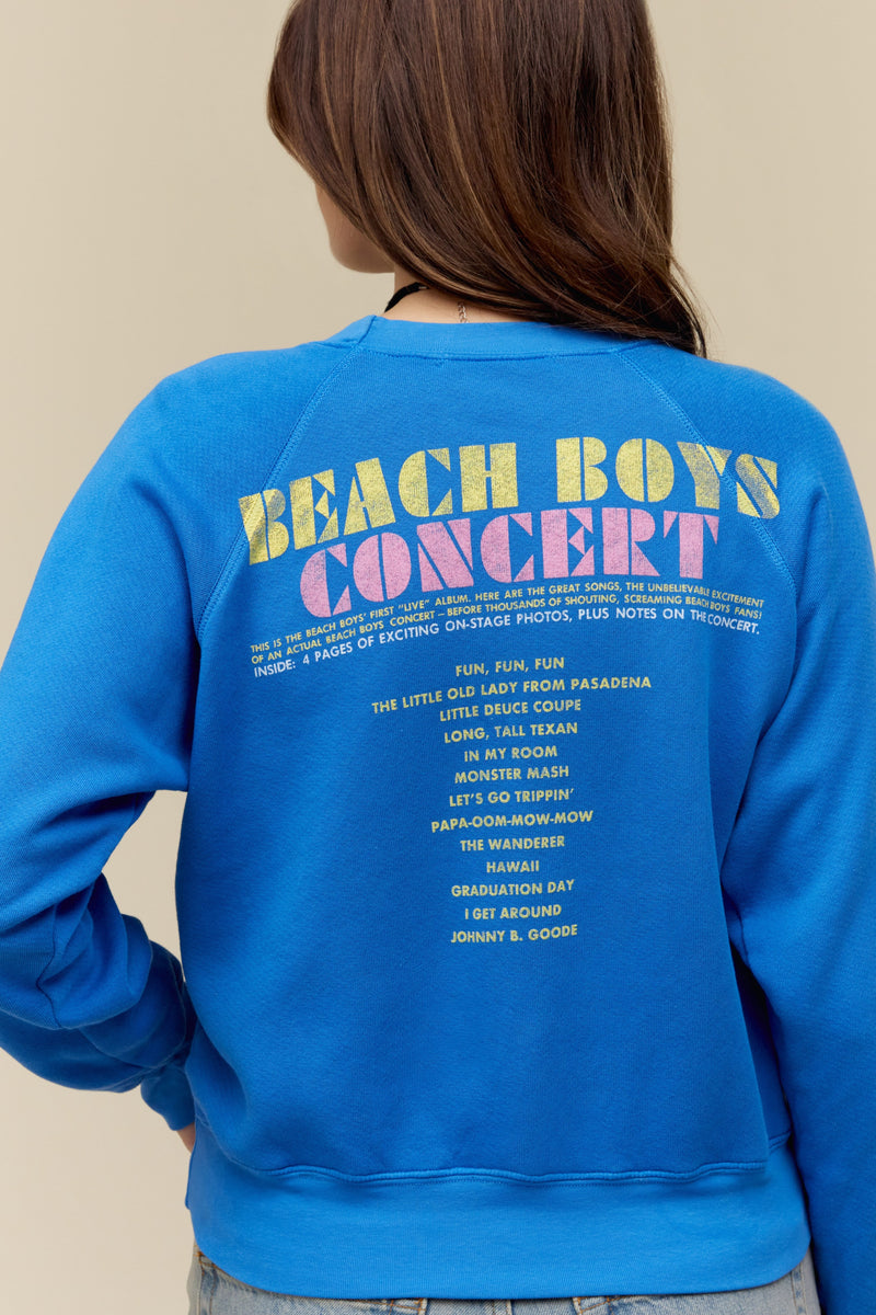 daydreamer: the beach boys concert raglan crew-washed cobalt
