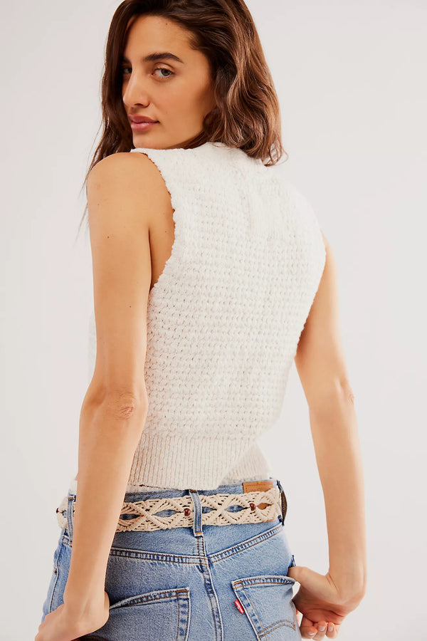 free people: ava vest-sugar straw