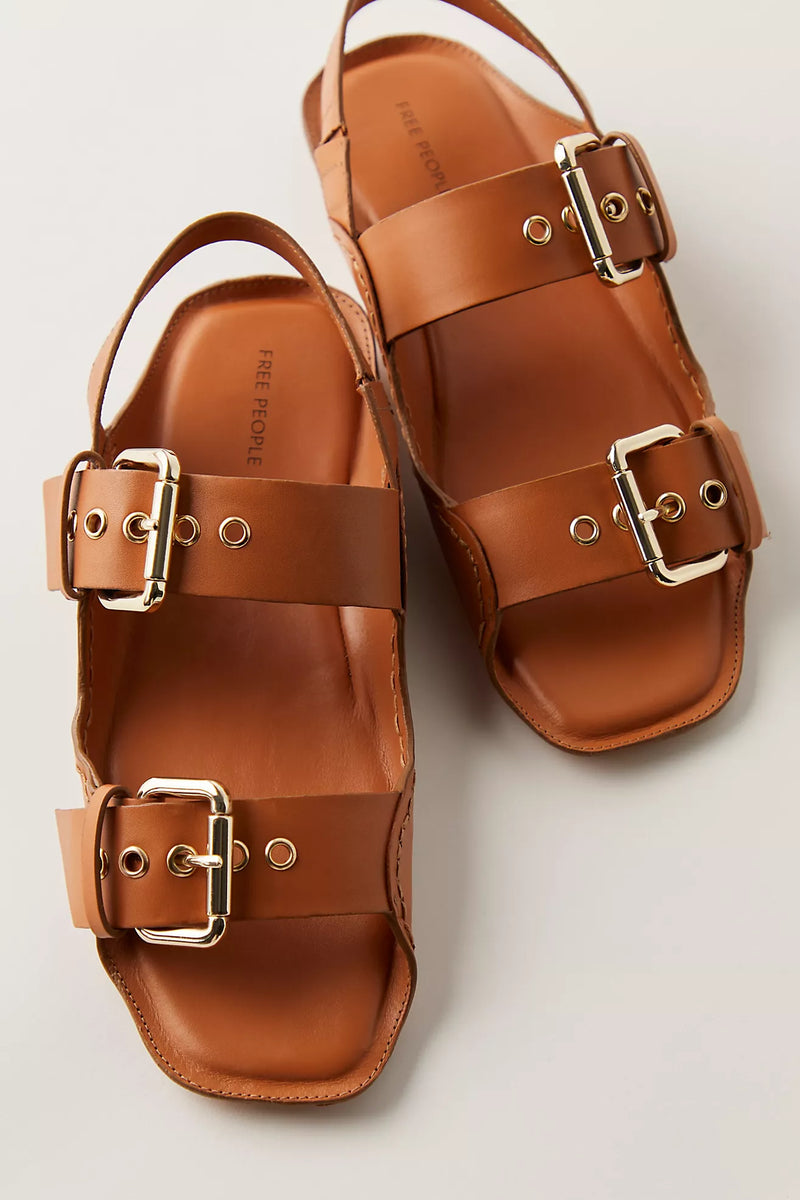 free people: blossom buckle sandal-luggage leather