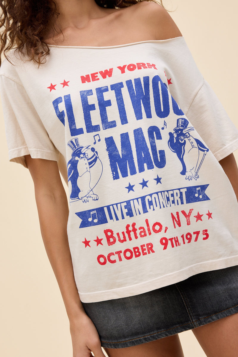 daydreamer: fleetwood mac live in concert off the shoulder tee-dirty white
