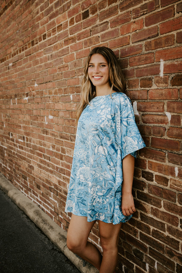 solelia: leo dress-blue peony
