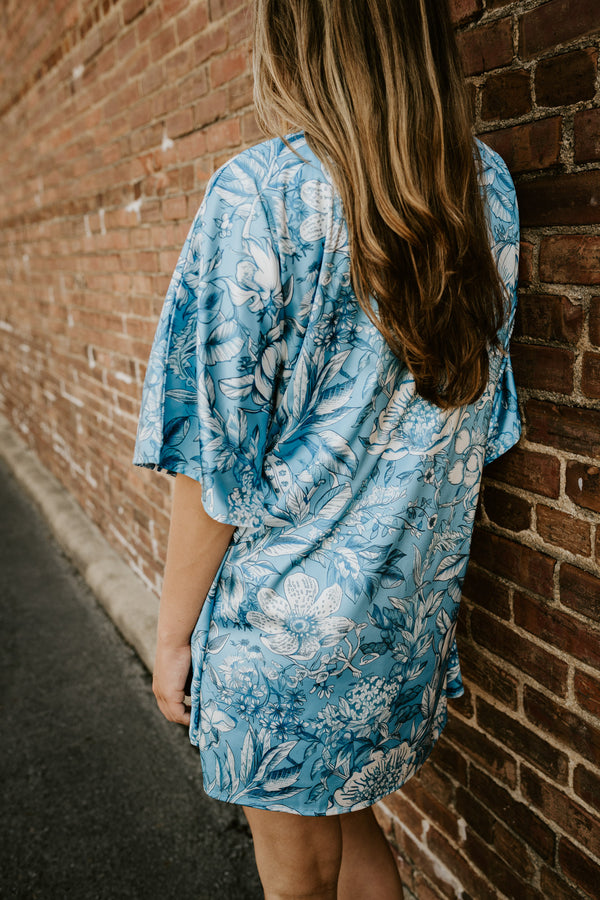 solelia: leo dress-blue peony