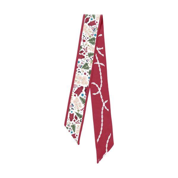saturday silks: arkansas razorbacks skinny scarf