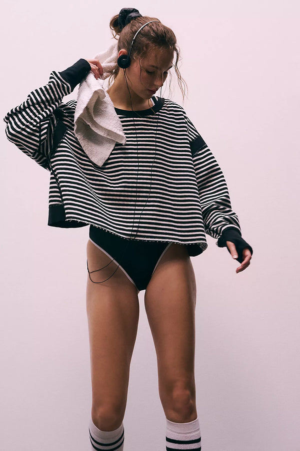 free people: my time layer textured-black/white combo