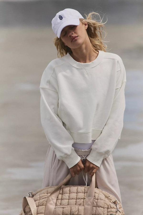 free people: intercept pullover-white