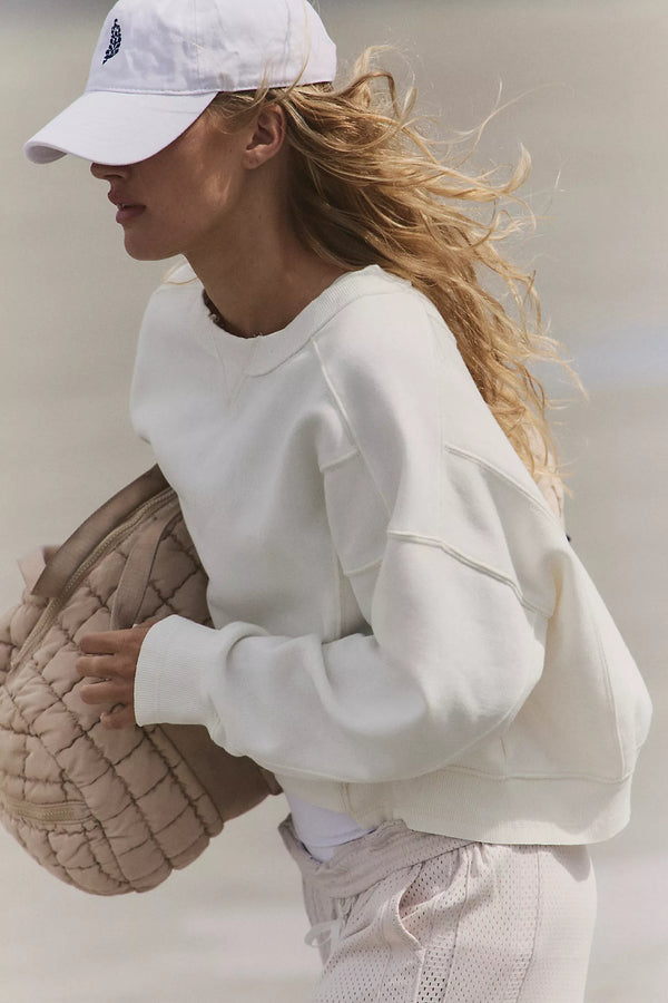free people: intercept pullover-white