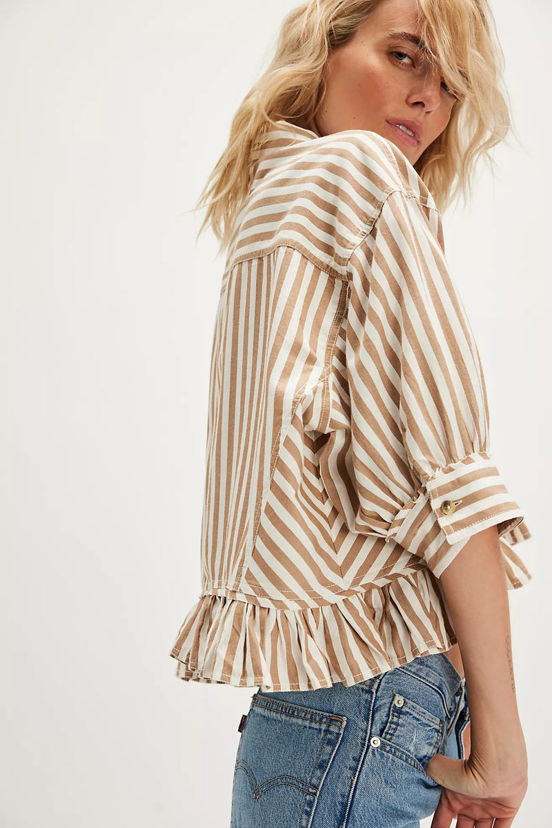 free people: bailey stripe shirt-neutral combo