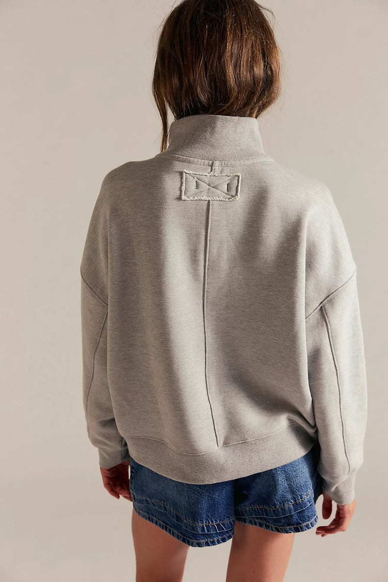 free people: timeless pullover-heather grey