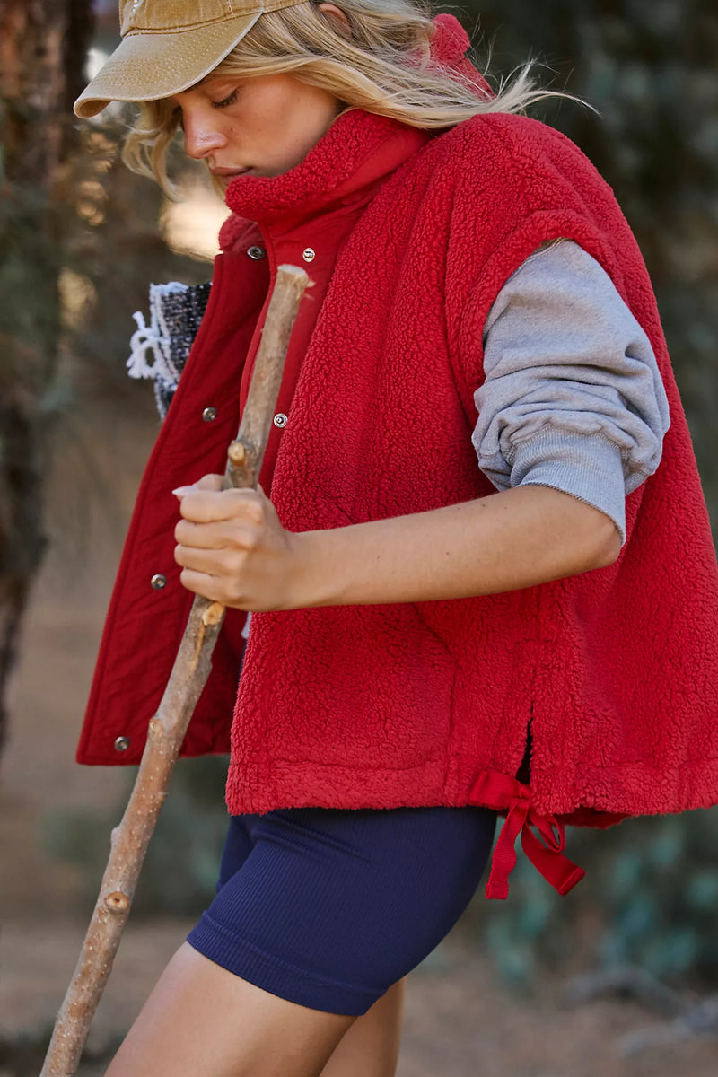 free people: scout it out vest-cranberry