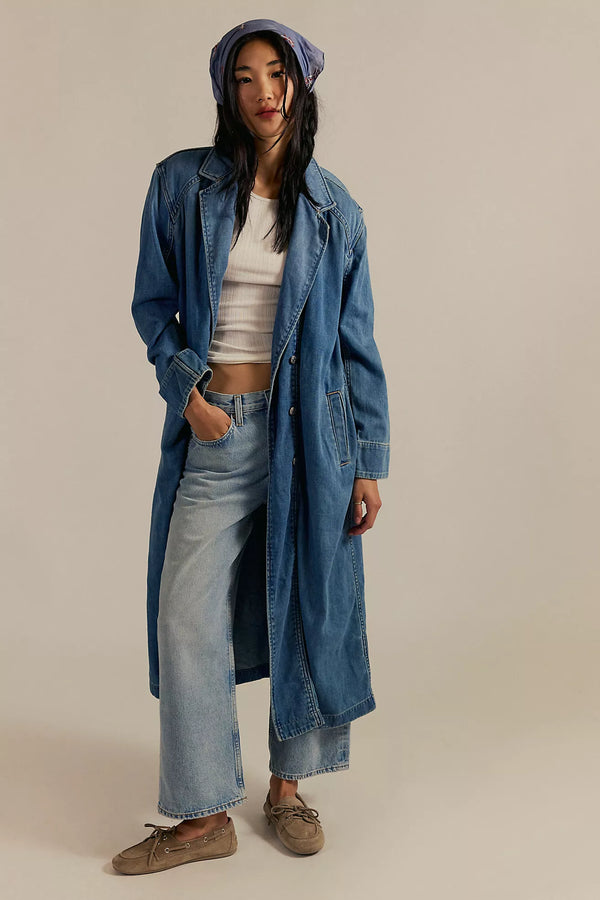 free people: monique indigo duster-sunlight blue